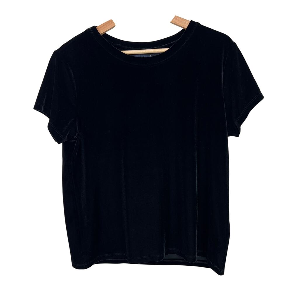 Abercrombie & Fitch Women's Size Small Black Velvet Short Sleeve Stretch Top